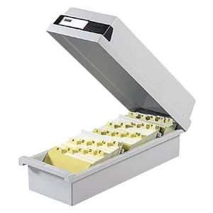 HAN Karteikasten DIN A7 für 1.300 Karteikarten grau mit Deckel - Bild 1 von 2