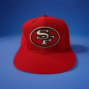 Vintage NFL San Francisco 49ers New Era Hat Cap Fitted 7 1/8 Red Pro Model Rare - Picture 1 of 16