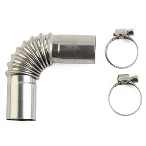 1pc Exhaust Pipe Elbow Connector Exhaust Pipe Fitting Silver Car Parts - Picture 1 of 21