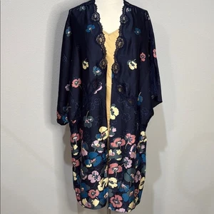 Victoria's Secret Navy Floral Caftan Size M/L - Picture 1 of 5