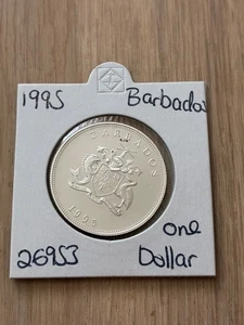 1995 Barbados 1 Dollar Queen Mother's 95th Birthday Silver Coin (26953) - Picture 1 of 2