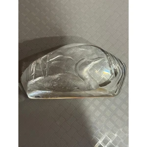 Signed Mats Jonasson Crystal Loon Sculpture Paperweight Sweden Birds Fowl 4.5” - Picture 1 of 8