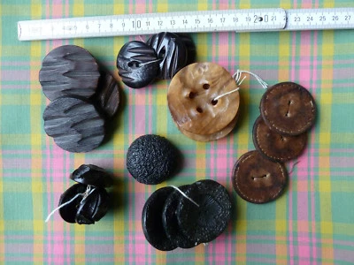 Vintage große Knöpfe Mantel 50er 70er Leder Kunststoff Modeknöpfe Nähen Selten  - Bild 1 von 2