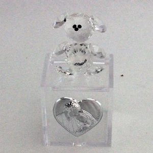 25780 Bomboniere Scatoline plastica Orsetto cristallo Sacra Famiglia Trasparente - Foto 1 di 1