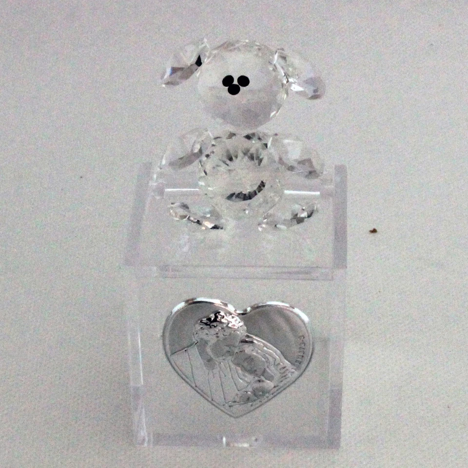 25780 Bomboniere Scatoline plastica Orsetto cristallo Sacra Famiglia Trasparente - Immagine 1 di 1