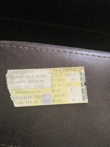 WWF WRESTLING TICKET STUB 9/2/85 Cincinnati HULK HOGAN Wrestlefest Cover