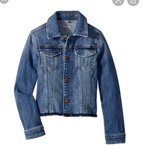 DL1961 Manning Mid Wash Denim Raw Hem Jacket Size S Girls - Picture 1 of 9