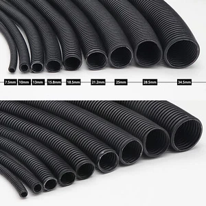 Black Conduit Split & Non Split Flexible Tube Cable Tidy Trunking Organiser - Picture 1 of 7