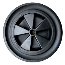 BLACK 12" SLIM Solid Wheelbarrow Wheel Rubber Tyre Garden + 100 mm Axle Set