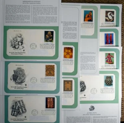 2004 Art of American Indian 10 designs Sc 3873a-j 10 FDCs with PCS cachet pages - Image 1 of 4