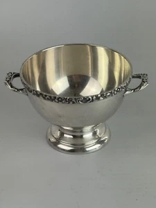 VINTAGE ROSE SCROLL BENEDICT PERIOD PLATED NICKEL SILVER SUGAR BOWL EPNS 7310 - Picture 1 of 5