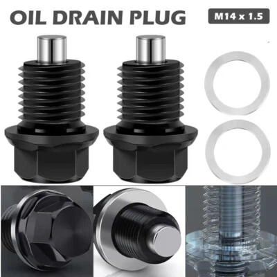 Car Magnetic M14MM x 1.5MM Engine Oil Drain Plug Screw Nut Bolt Sump Nut Kit - Image 1 of 4