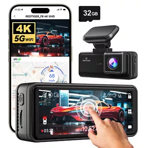 REDTIGER 4K-Dashcam vorne, 5G-WLAN, 3,18-Zoll-Touchscreen-Dashcam für Autos - Bild 1 von 7