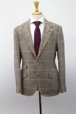 Новый с Ярлыками $4695 Brunello Cucinelli мужчин многоцветный клетку печать спортивное пальто 48/38US A228 - Изображение 1 из 4