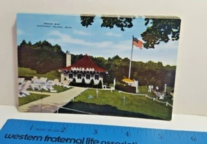 Lote de 22 postales vintage cromadas esquina snack bar isla Mackinac MI nuevas - Imagen 1 de 4
