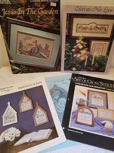 Vintage Stamped Cross Stitch Needlework Kit Jesus in Garden Last Supper Religion - Picture 1 of 8