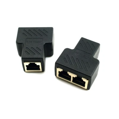 50pcs STP UTP Cat6 RJ45 8P8C Plug To Dual RJ45 Splitter Network Ethernet Adapter - Image 1 of 4