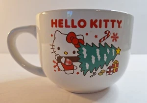 Hello Kitty Weihnachtstasse Baum Zuckerstange Schneeflocken Stechpalme Kaffee Tee Tasse groß - Bild 1 von 5