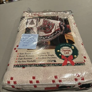 New Vtg 1995 Christmas Tree Triple Woven Jacquard Throw Blanket 50"x60" - Picture 1 of 7