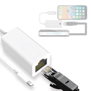 For iPhone 14 13 12 11 7 8 iPad to RJ45 Ethernet LAN Wired Network Cable Adapter - Picture 1 of 10