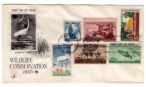 #1122 Forest Conservation 1958 FDC On Whooping Crane Artcraft Cached Cover - Picture 1 of 2
