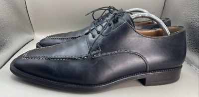 Zapato de vestir Santoni Oxford para hombre 9,5 D de cuero negro con cordones 24155001 Foto 1 de 4