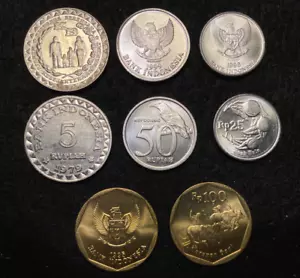 Indonesien 4 Münzen Set 5, 25, 50, 100 Rupiah UNC Weltmünzen - Bild 1 von 1