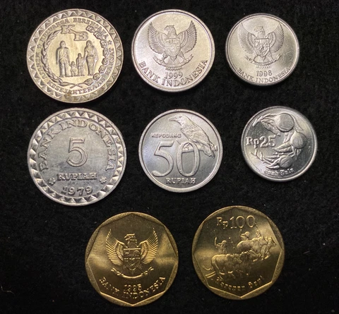 Indonesia 4 Coins Set 5, 25, 50, 100 Rupiah UNC World Coins Cover