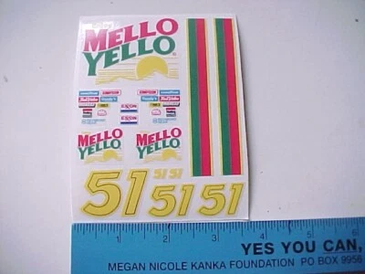1/24 трассовая автомодель масштаб 1/24 наклейка лист тонкий винил Mello Yello 51 - Изображение 1 из 4
