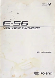 Roland E-56 Keyboard Original Supplemental Manual Midi Implementation, 36 Pages. - Picture 1 of 2