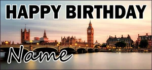 Personalised Big Ben Birthday Banner Party Decorations Pack of 2 - Picture 1 of 2