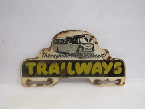 Antique Trailways Through out The Southeast License Plate TOPPER Bus Metal - Picture 1 of 6