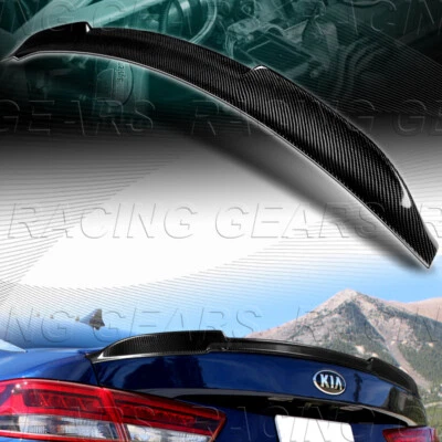 M4 STYLE REAL CARBON FIBER REAR TRUNK LID SPOILER WING FIT 16-20 KIA OPTIMA K5 - Image 1 of 4