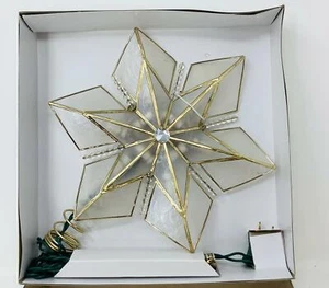 Kurt Alder 10 luci 6 punti Capiz Star cima dell'albero di Natale, 9 pollici, oro - Foto 1 di 3