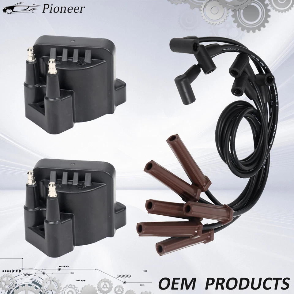 2X Ignition Coil+Plug Wire For Chevrolet Camaro Impala Pontiac Firebird 95-02 Foto 1 de 4