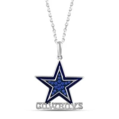 Collar colgante de plata esterlina del equipo de la NFL con licencia oficial - Dallas Cowboys Foto 1 de 4