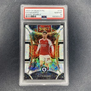 2023-24 Panini Select Premier League Kai Havertz White Sparkle PSA 10 Arsenal - Picture 1 of 2