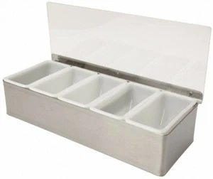 Bar Condiment Holder Lemon Lime Garnish Dispenser Home Bar 5 x 1Pint - Picture 1 of 3