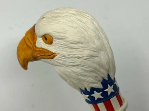 Bastón Cabeza de Águila Pintado Rojo Blanco Azul 37" Punta de Metal - Imagen 1 de 24