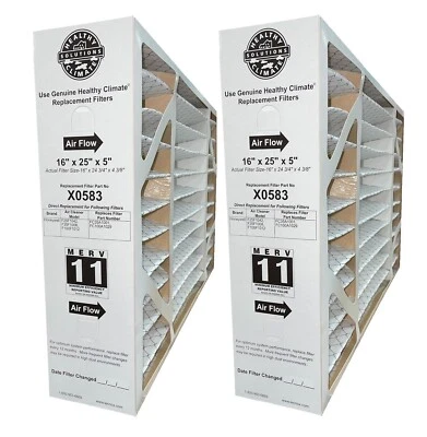 Lennox X0583 (2-Pack) - 16" x 25" x 5" MERV 11 BMAC Furnace Filter - Image 1 of 2