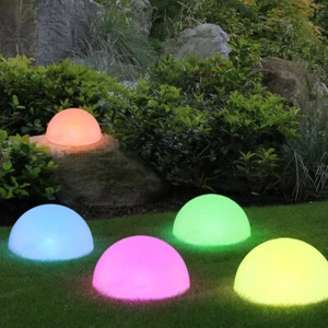 5x RGB LED Solar Halb Kugel Steck Lampen Außen Garten Deko Farbwechsel Leuchten - Bild 1 von 12