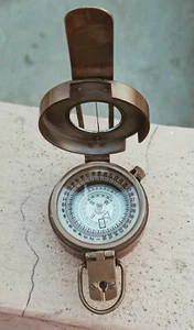Solid Brass Antique Finish British Military Prismatic Pocket Compass Marine Gift - Imagen 1 de 5