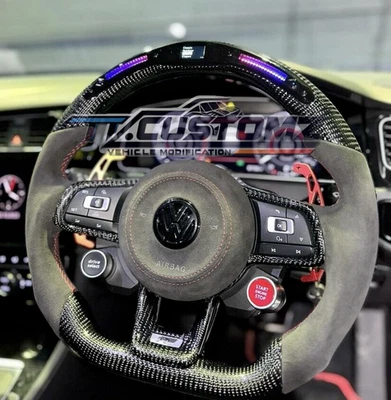 Volkswagen Golf/Polo/ Scirocco MK7/7.5 GTI / R LED Carbon Fibre Steering Wheel - Image 1 of 4