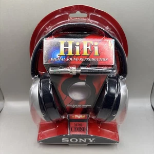 Sony MDR-CD180 Headband Stereo Headphones High Fidelity Silver Black Sealed NEW - Picture 1 of 8