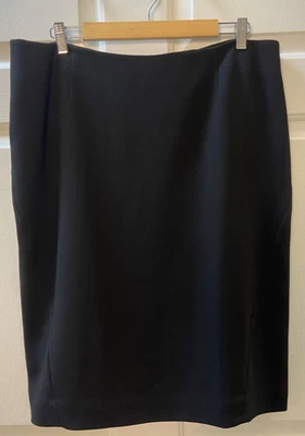 Alfani Pencil Skirt Deep Black Size 16 Back Slit Career Separate CorpGore Preppy - Image 1 of 4