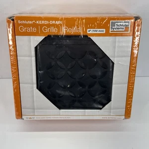 Rejilla cuadrada Schluter Systems Kerdi-Drain 4" - negro mate floral KDIF4GRKMGSD5 - Imagen 1 de 2