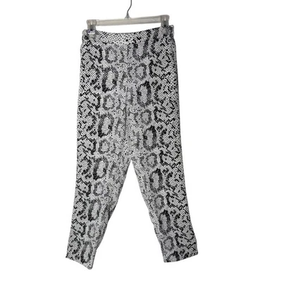 J. Crew Jamie Pant Snakeskin Print Womens 4 Cropped Black Statement Piece - Image 1 of 4