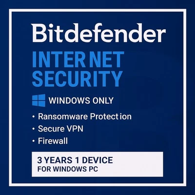Bitdefender Internet Security - 3 Year 1 Device - Image 1 of 2
