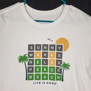 Life Is Good Crusher T-Shirt Gr. L weiß Strandmotiv Kurzarm Sommer Küste - Bild 1 von 19