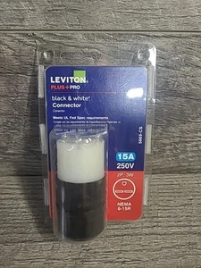 Leviton 15 Amp 250 Volt NEMA 6-15R schwarz & weiß Stecker - Bild 1 von 7